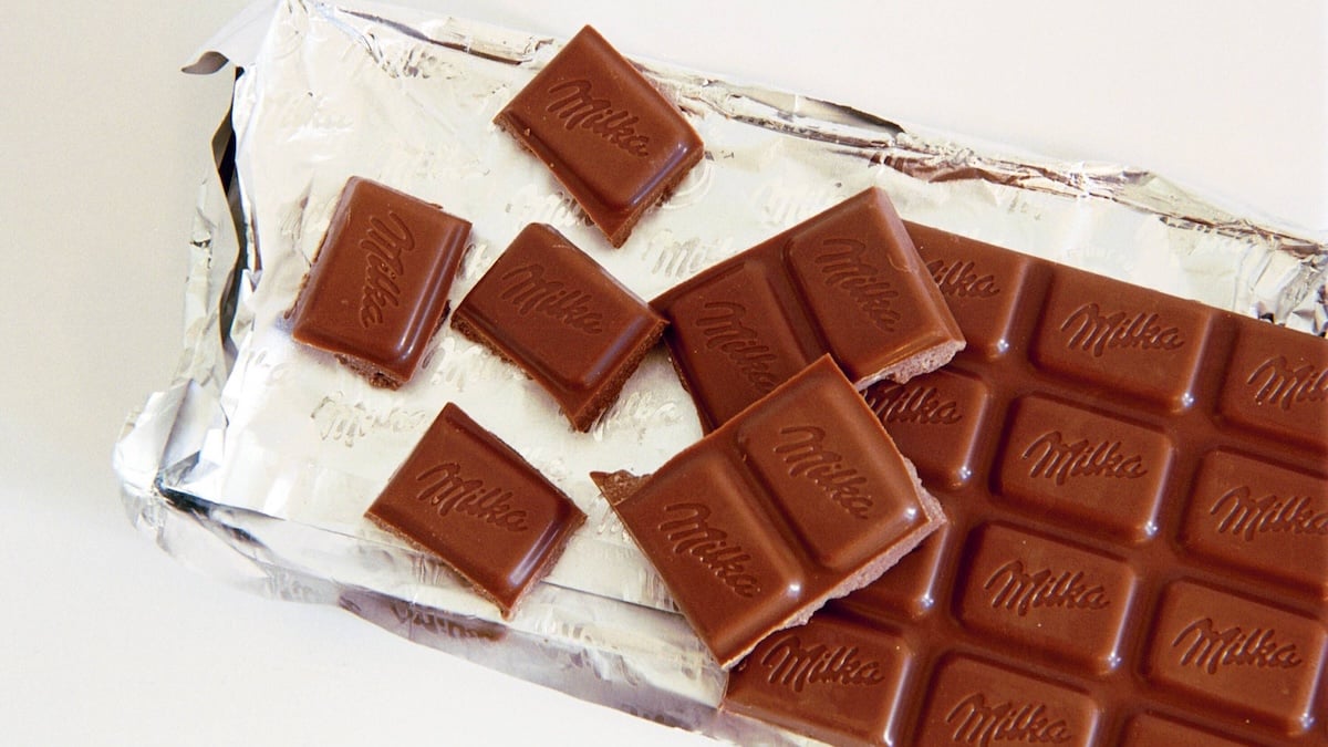 Milka-Schokolade in Alufolie