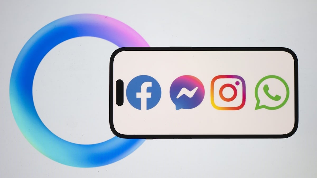 Meta AI mit App Icons von WhatsApp, Facebook, Facebook Messenger und Instagram