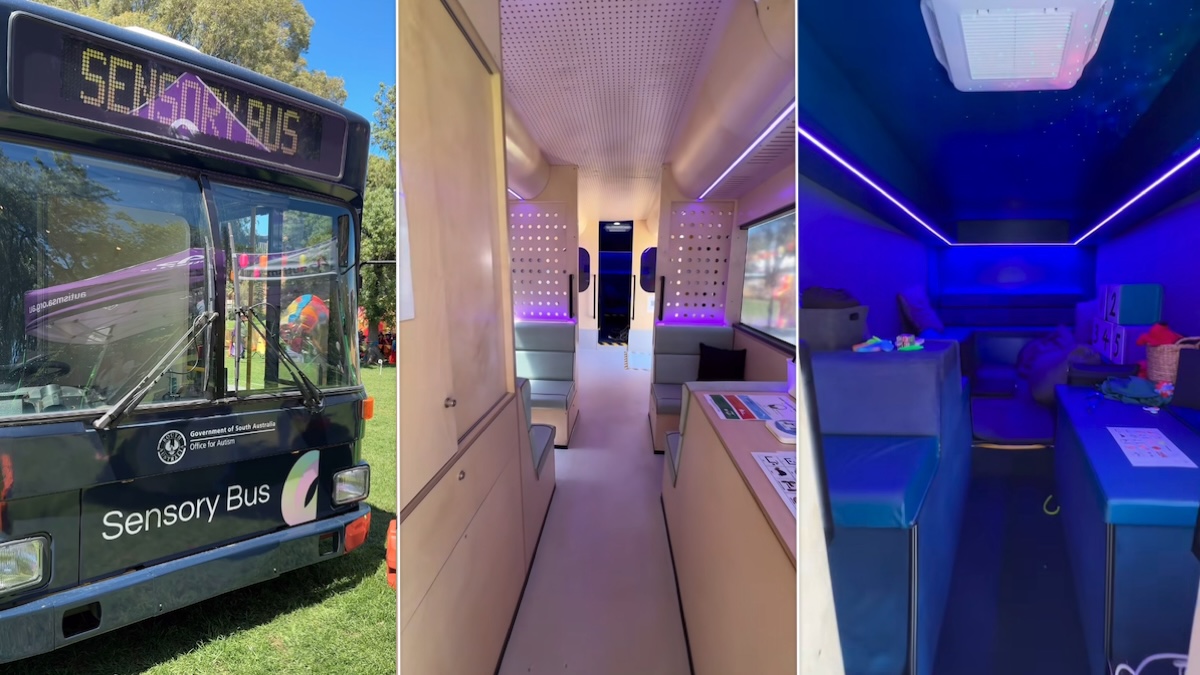 Das Äußere und Innere des Sensory Bus für neurodivergente Menschen